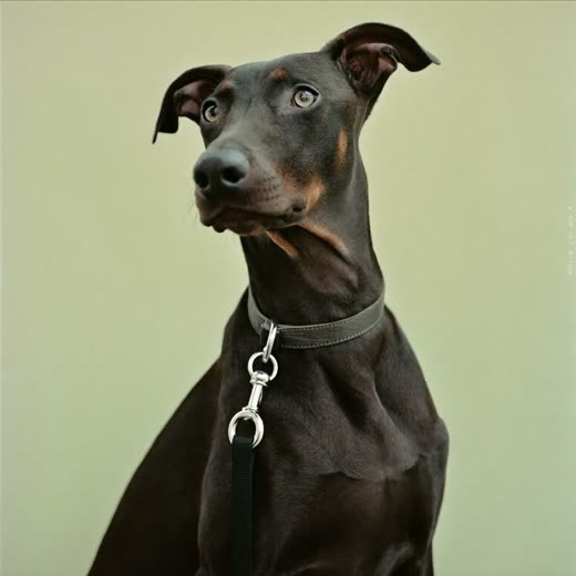 A dog on a lead ready to go out